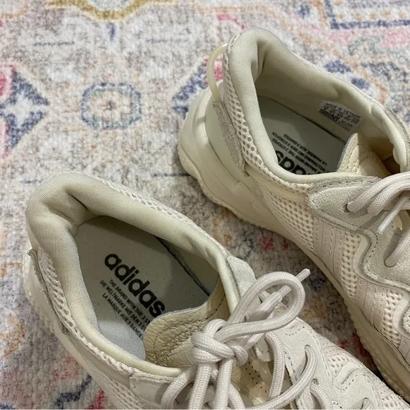 Adidas Originals Womens 8 Ozweego Leather Mesh Beige Tan Sneakers Trainers Shoes