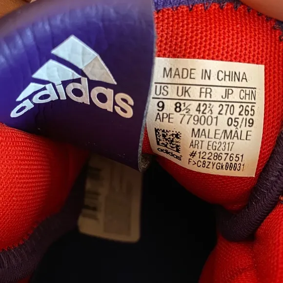 Adidas Rare Dame 5 Purple Basketball Shoe - Size 9