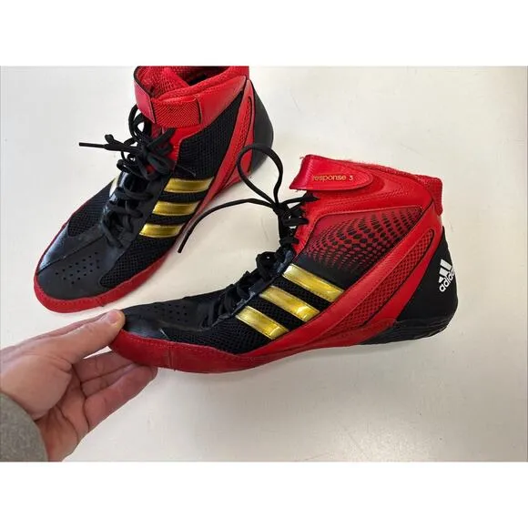 Adidas Response 3 Rare Wrestling Shoes Size 11 Red, Black and Gold Split Sole