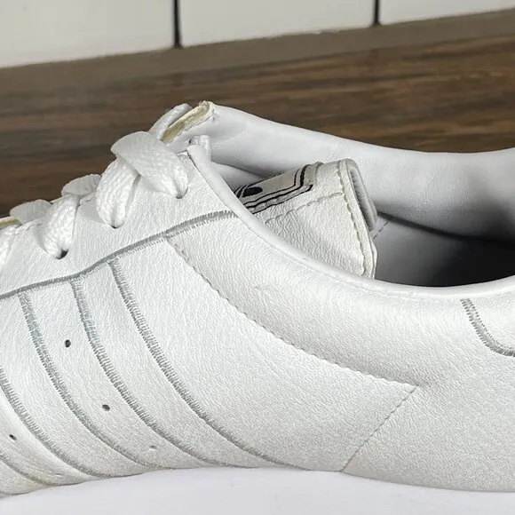 adidas Samoa Mens Size 11.5 Shoes White Leather Gum Sole Low Trainers Sneakers