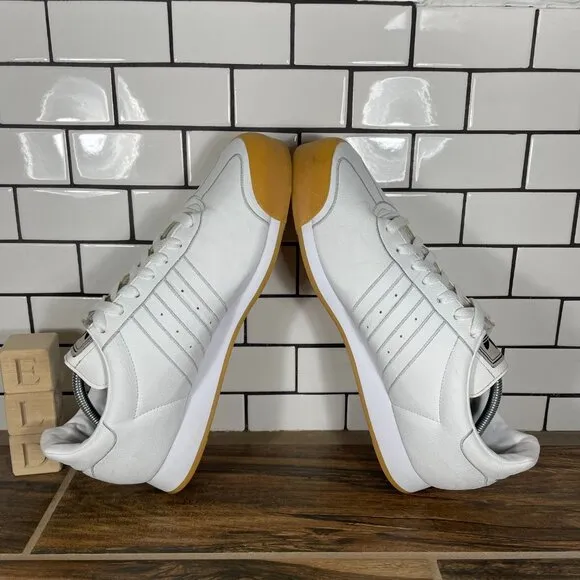 adidas Samoa Mens Size 11.5 Shoes White Leather Gum Sole Low Trainers Sneakers