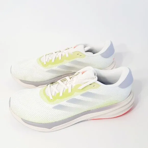 Adidas Supernova Stride M Running Shoes Size 11.5 White/Silver Metallic/ Lime