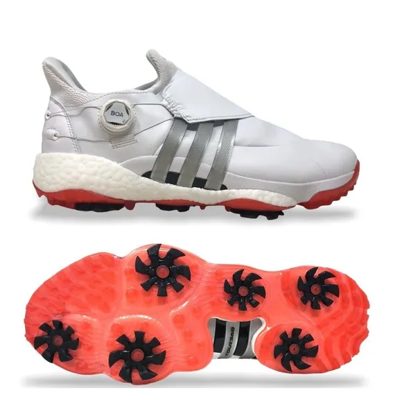 Adidas Tour 360 22 BOA Mens Golf Shoes Size 14 White/Silver/Red GY5337 (NEW)