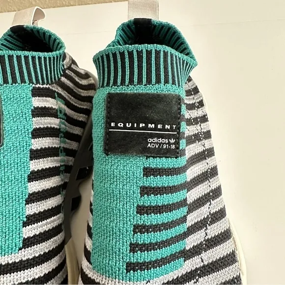 Adidas Women’s EQT Support Sock Primeknit Core Black Sub Green sz W8/M7