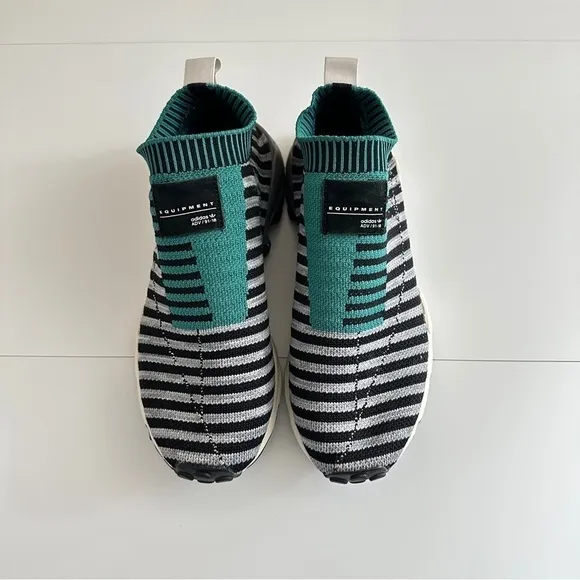 Adidas Women’s EQT Support Sock Primeknit Core Black Sub Green sz W8/M7
