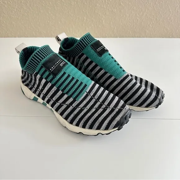 Adidas Women’s EQT Support Sock Primeknit Core Black Sub Green sz W8/M7