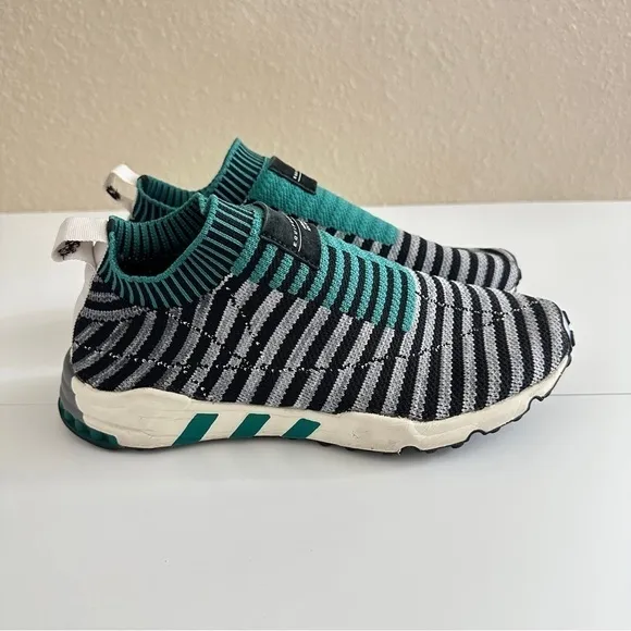 Adidas Women’s EQT Support Sock Primeknit Core Black Sub Green sz W8/M7