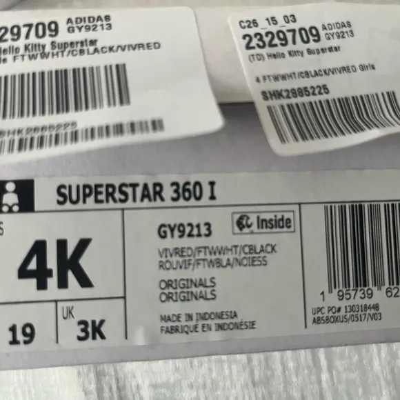 Adidas x Hello Kitty Superstar 360 Shoes Sneakers GY9213 Toddler Baby Size 4K 4
