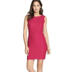 ADRIANNA PAPELL Women’s Size 8 Laced Sheath Evening Dress Boat Neck Ocassion