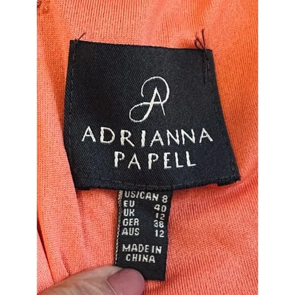 ADRIANNA PAPELL Women’s Size 8 Laced Sheath Evening Dress Boat Neck Ocassion