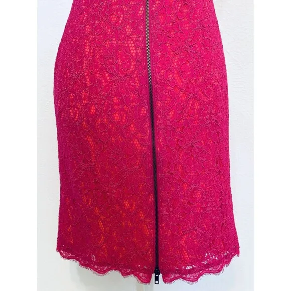 ADRIANNA PAPELL Women’s Size 8 Laced Sheath Evening Dress Boat Neck Ocassion