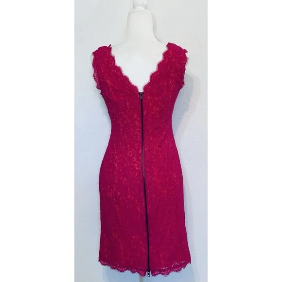 ADRIANNA PAPELL Women’s Size 8 Laced Sheath Evening Dress Boat Neck Ocassion
