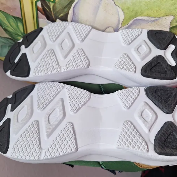 ADULT MAN OR WOMAN Navy and Green Velcro Sneakers