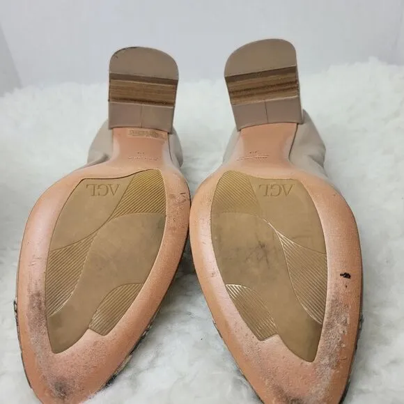 AGL Attilio Giusti Leombruni Women's Shoes 8.5  Leather Snakeskin Cap Toe Pump