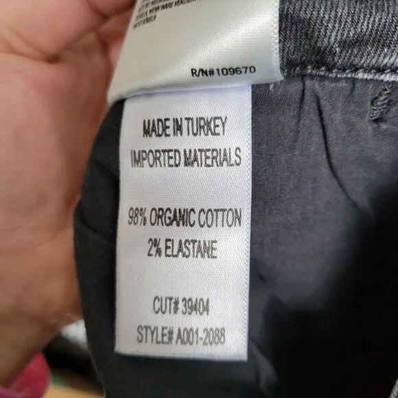 AGOLDE Chloe Low Rise Cotton Blend Washed Out Distressed Gray Denim Jeans Sz 28
