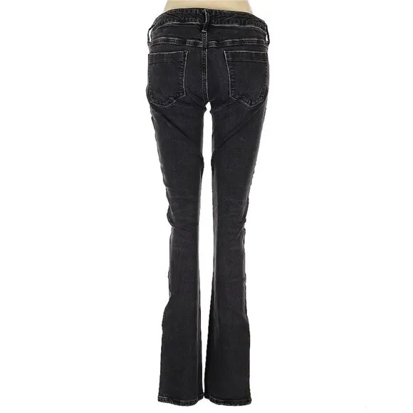 AGOLDE Chloe Low Rise Cotton Blend Washed Out Distressed Gray Denim Jeans Sz 28