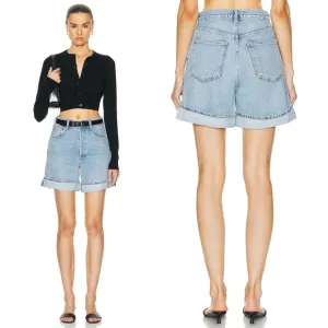 AGOLDE Dame Shorts in Tension High Rise Cuffed Denim Size 27