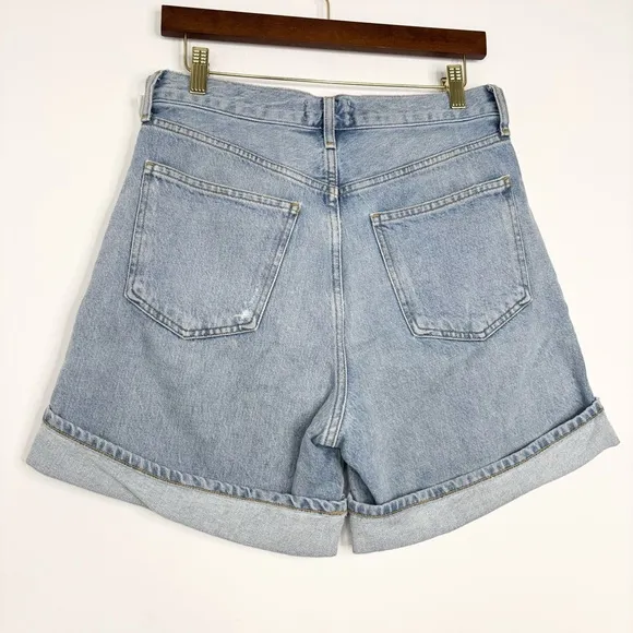 AGOLDE Dame Shorts in Tension High Rise Cuffed Denim Size 27