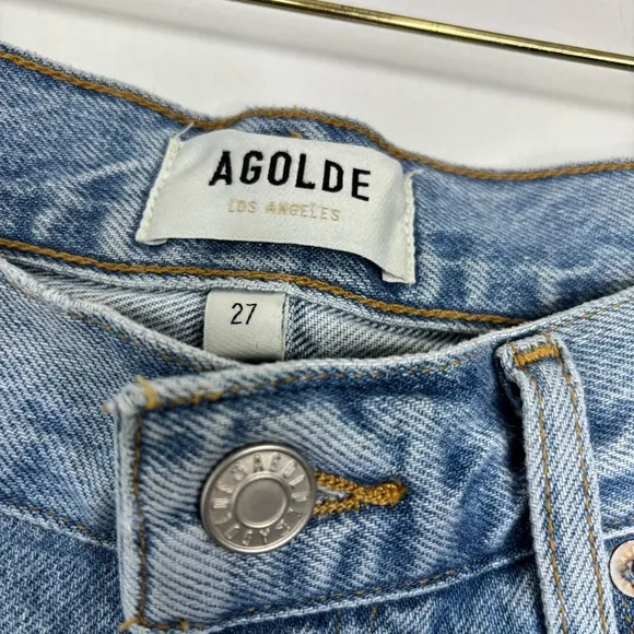 AGOLDE Dame Shorts in Tension High Rise Cuffed Denim Size 27