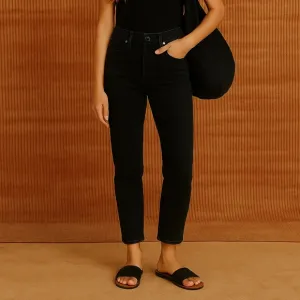 AGOLDE Riley Straight Leg Black Denim 27 | High Rise Crop | Go-To Everyday Jean