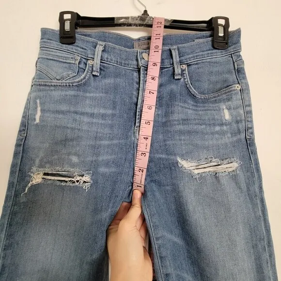 AGOLDE SOPHIE High Rise Distressed Blue Denim Jeans Style A003C-2001 Size 26