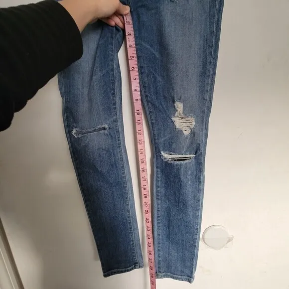 AGOLDE SOPHIE High Rise Distressed Blue Denim Jeans Style A003C-2001 Size 26