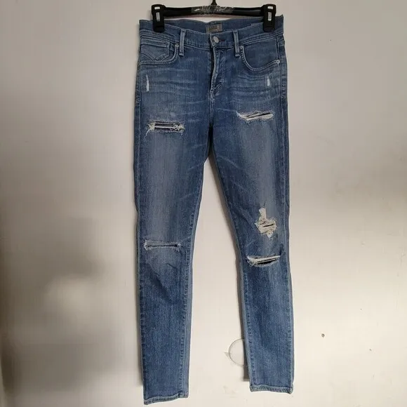 AGOLDE SOPHIE High Rise Distressed Blue Denim Jeans Style A003C-2001 Size 26
