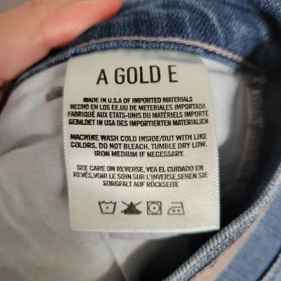 AGOLDE SOPHIE High Rise Distressed Blue Denim Jeans Style A003C-2001 Size 26