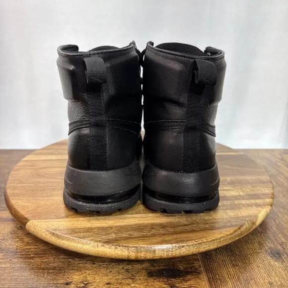 AIR MAX GOATERRA 2.0 LEATHER BOOTS KIDS SZ 6Y SHOES Triple Black DC9515-001