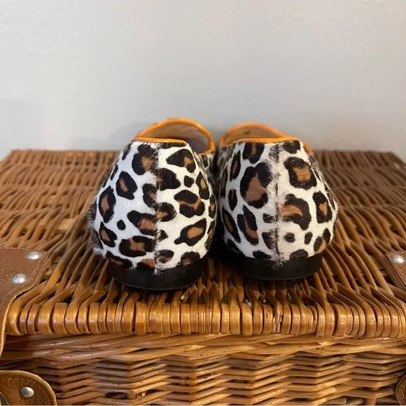 Alberto Moretti Loafers Women 37 Calf Hair Animal Print Flat Shoes US 6 Designer