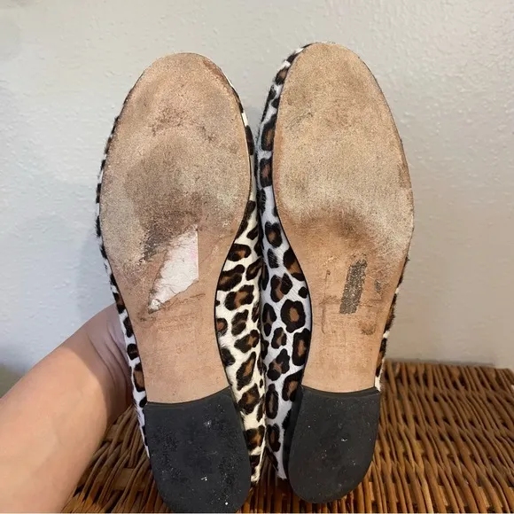 Alberto Moretti Loafers Women 37 Calf Hair Animal Print Flat Shoes US 6 Designer