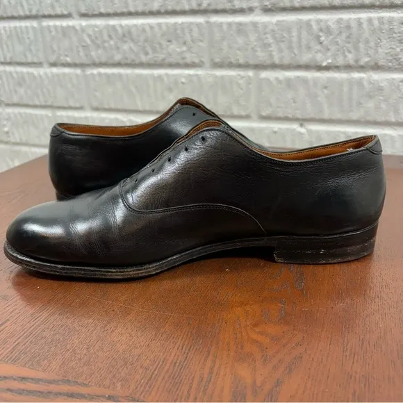 Alden Plain Toe Balmoral Black Calfskin Leather #932 Made In USA 10 A / C