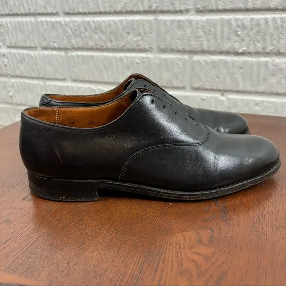 Alden Plain Toe Balmoral Black Calfskin Leather #932 Made In USA 10 A / C