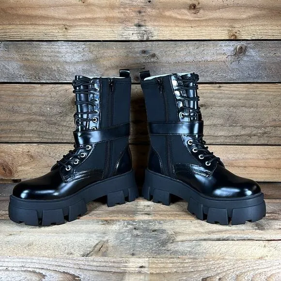 Aldo Grandleap Lug Sole Combat Boots - Black - 7 - New without box