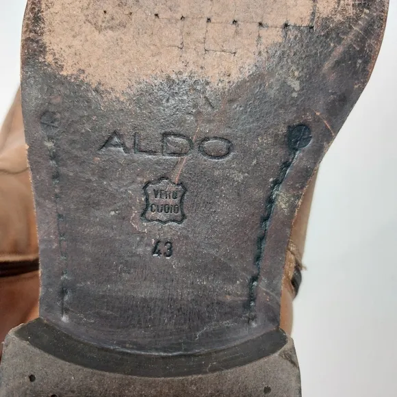 ALDO Vintage 80s 90s Men's Brown Leather Boots Size 43