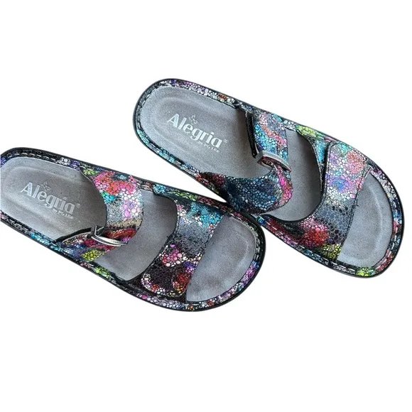Alegria PG Lite Sandals Size 37 (6.5-7) women’s Multicolor Snake Print comfort