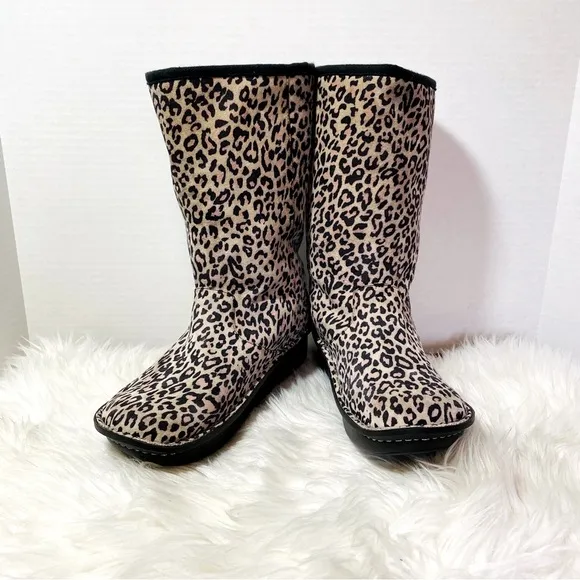 ALEGRIA Women's Leopard Print Fur Lining Boots NWOT Sz-10