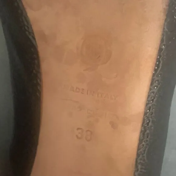 Alexander McQueen Heel Sz 8 Authentic Black Leather Paisley Classic Luxury Edgy