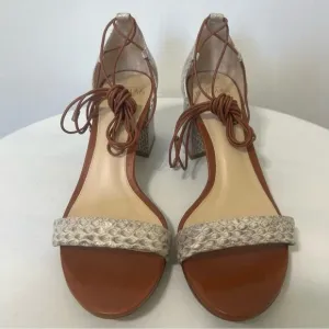 Alexandre Birman Snakeskin Leather Open Toe Strappy Block Heel Shoes Sandal 6.5