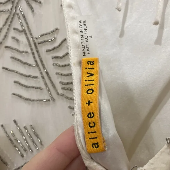 Alice   Olivia Beaded Silk Dress