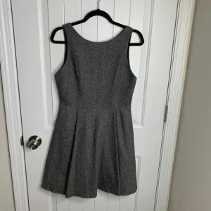 Alice   Olivia Gray Wool Blend Fit &amp; Flare Cocktail Dress Deep V Back Size 6