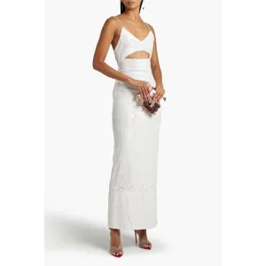 ALICE   OLIVIA Valli cutout sequined mesh maxi dress