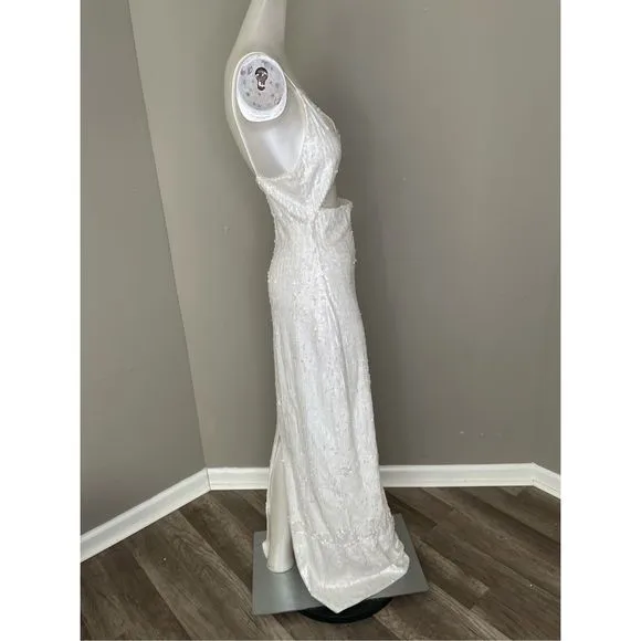 ALICE   OLIVIA Valli cutout sequined mesh maxi dress