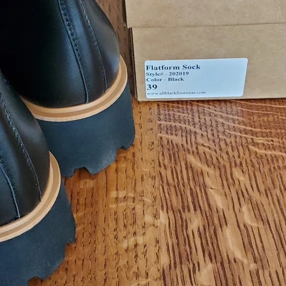 All Black Flatform Sock Boot - black