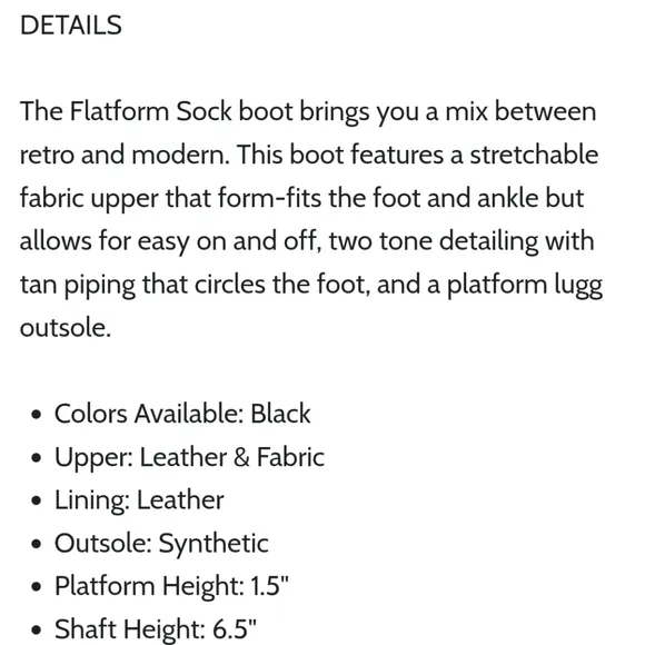 All Black Flatform Sock Boot - black