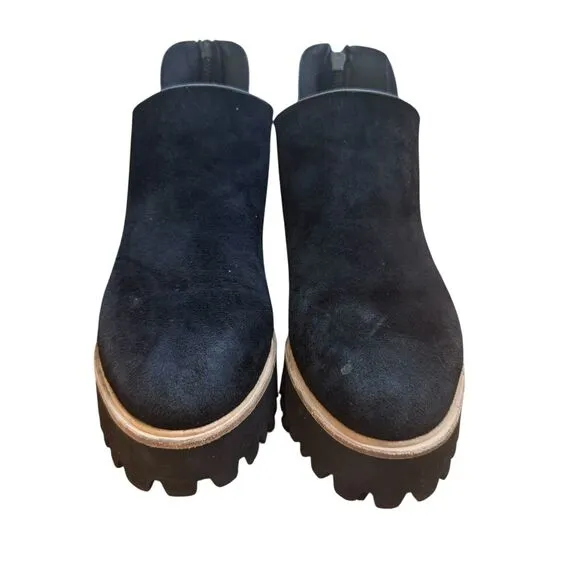 ALL BLACK Flatform‎ Tread Glitter Shootie Women's Boot 40.5