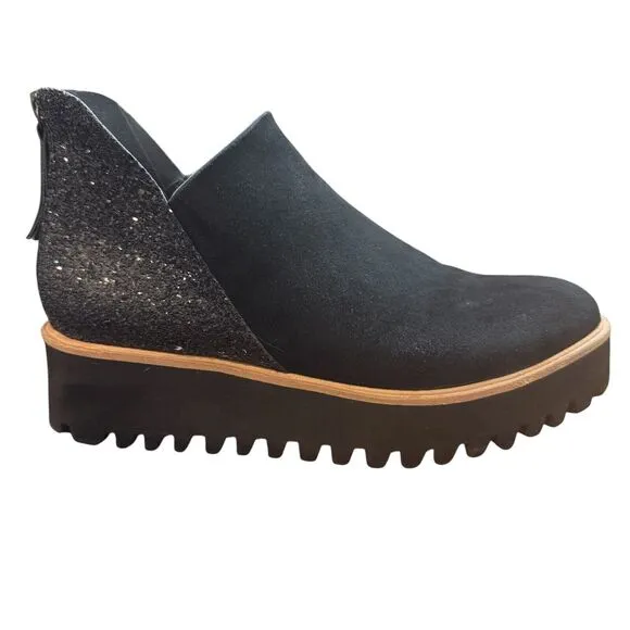 ALL BLACK Flatform‎ Tread Glitter Shootie Women's Boot 40.5