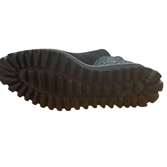 ALL BLACK Flatform‎ Tread Glitter Shootie Women's Boot 40.5
