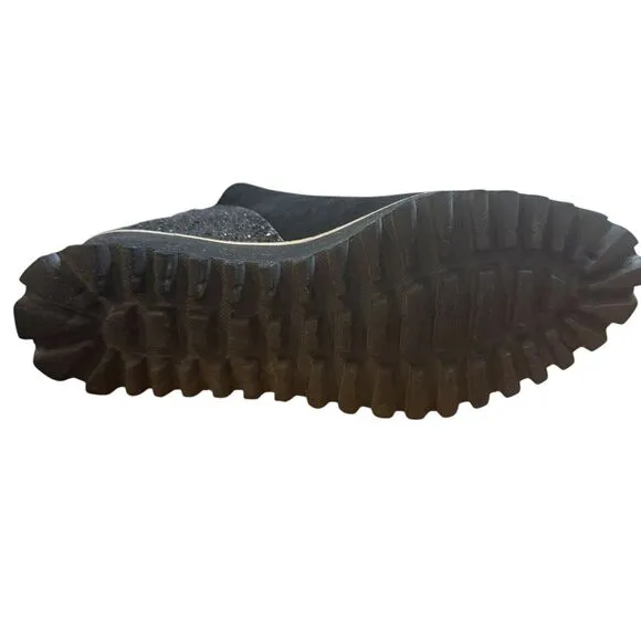 ALL BLACK Flatform‎ Tread Glitter Shootie Women's Boot 40.5