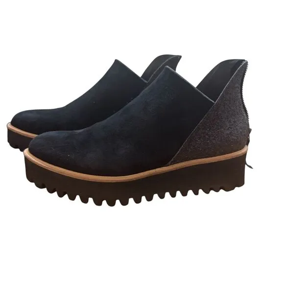 ALL BLACK Flatform‎ Tread Glitter Shootie Women's Boot 40.5